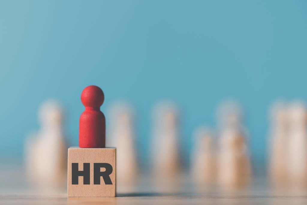wooden doll is placed wooden blockhrm human resource managementleadership r