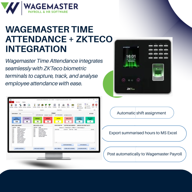 WAGEMASTER TIME ATTENDANCE ZKTECO INTEGRATION POSTER 7